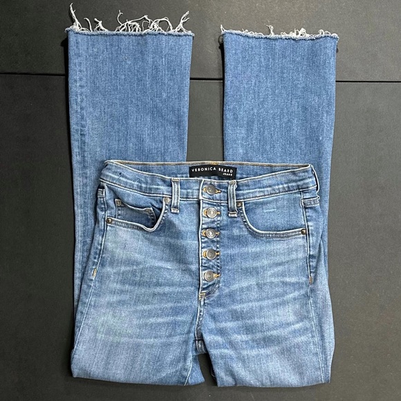 Veronica Beard Denim - Veronica Beard Skinny Flare Raw Hem Jeans [4524]